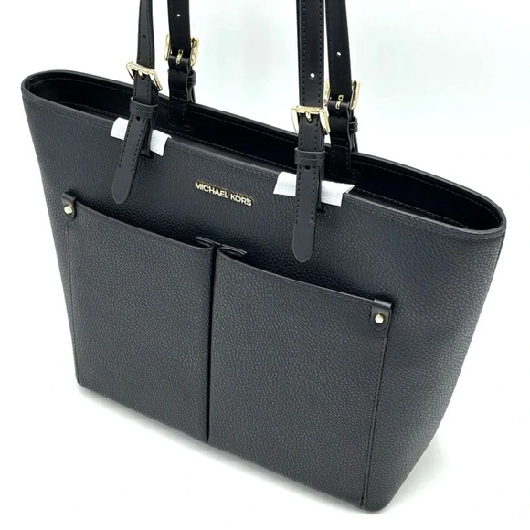 Michael Kors Jet Set Medium Pocket Tote Bag Black - Picture 6 of 10